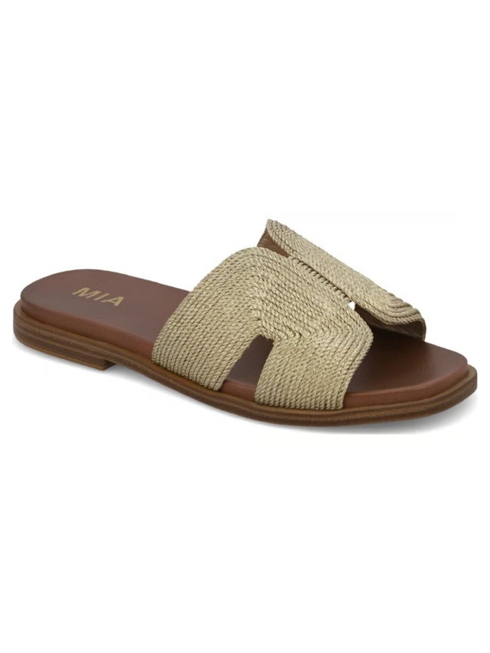 MIA Dia Slide Sandals Woven Khaki Neutral Women's - 8.5M